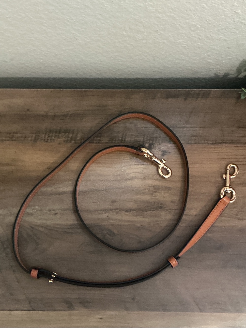 Marc Jacobs Brown Leather Crossbody Strap with Gold Hardware